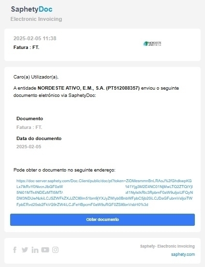 Novo formato de envio da fatura eletrónica - Concelho de Nordeste
